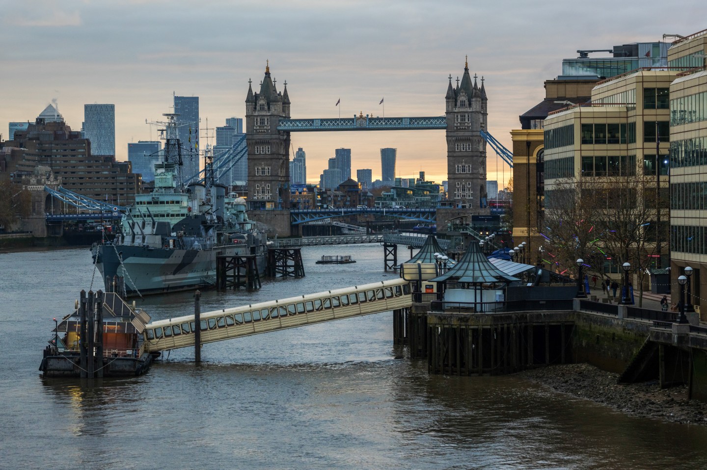 A view of Canary Wharf in London