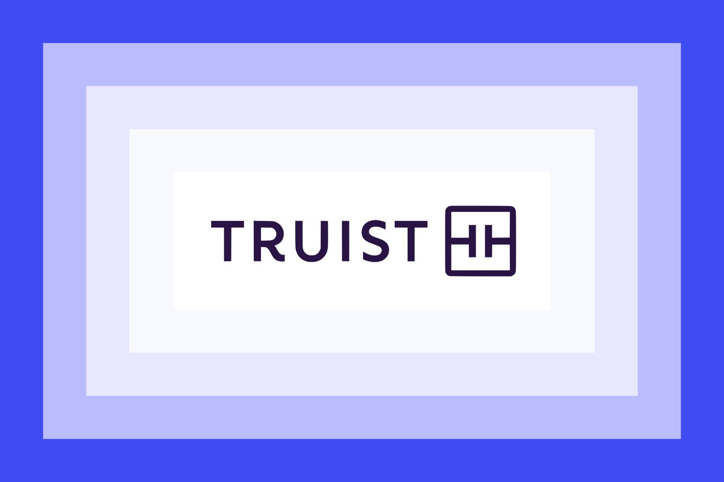 The Truist bank logo on a blue and purple layered background.